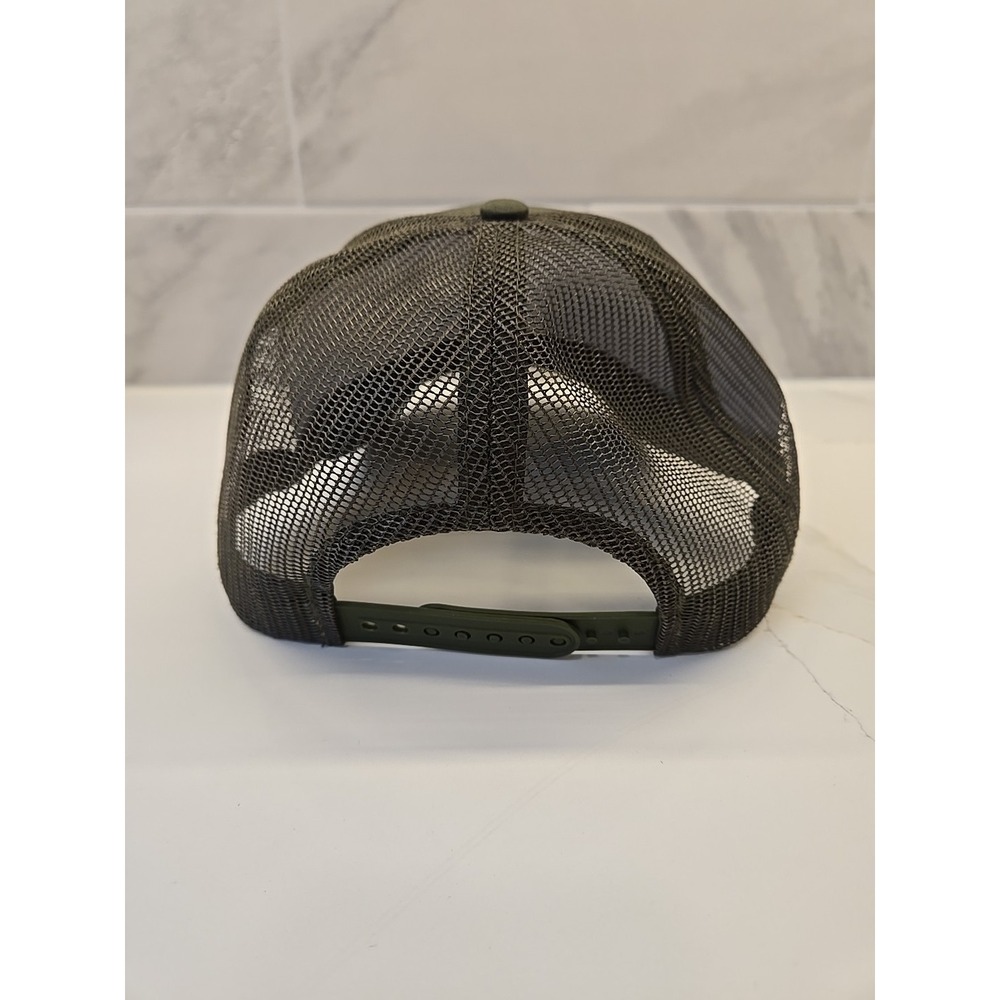 Cabelas Club Mens Baseball Cap Hat Net Back Olive Green Yellow Adjustable NEW - Picture 2 of 5